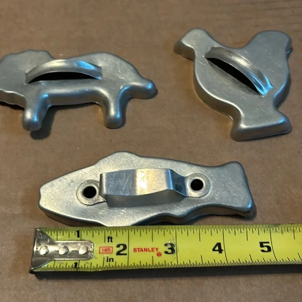 Vintage Animal Cookie Cutters, Lion, Hen, Fish